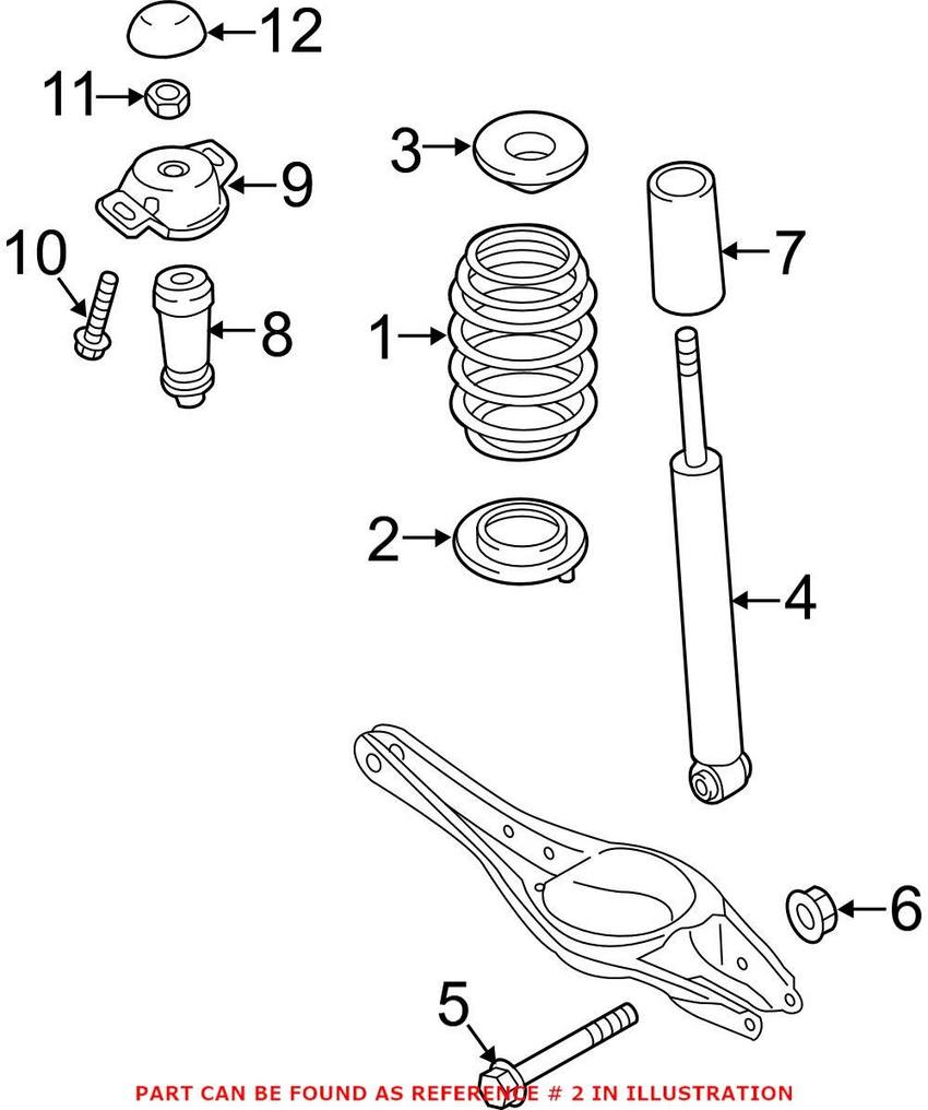 Audi VW Coil Spring Pad - Rear Lower 5Q0512297D